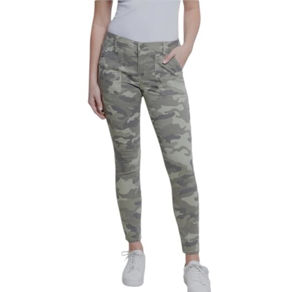 Seven7 Jeans Tummyless High Rise Skinny Ankle Green Camo Women’s Plus Size 16 - Picture 1 of 10